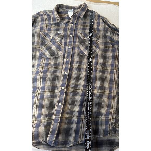 Carhartt Plaid Heavyweight Flannel Work Shirt Mens Size XL Tall.Rugged-Button up - Picture 13 of 13